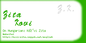 zita kovi business card